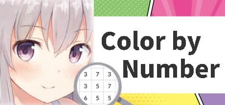 Anime Manga Style Girl - Color By Number Pixel Art Coloring media 1